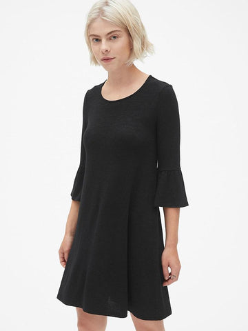 Softspun Bell-Sleeve Swing Dress