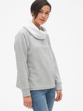 Faux-Fur Lined Funnel-Neck Pullover Sweatshirt