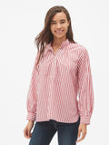 Stripe Shirred Popover Shirt