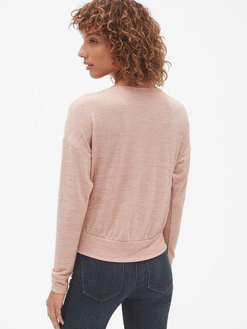 Softspun Long Sleeve Wrap-Front Top