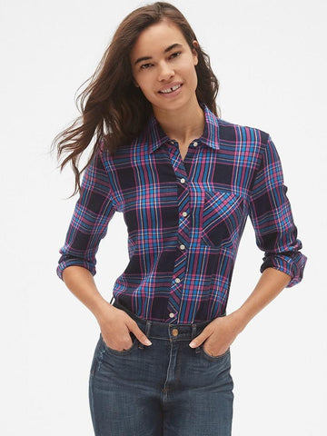 Drapey Plaid Flannel Pocket Shirt