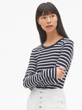 Modern Stripe Long Sleeve Crewneck T-Shirt