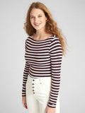 Modern Stripe Long Sleeve Boatneck T-Shirt