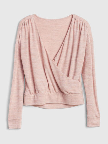 Softspun Long Sleeve Wrap-Front Top