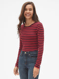 Modern Stripe Long Sleeve Crewneck T-Shirt